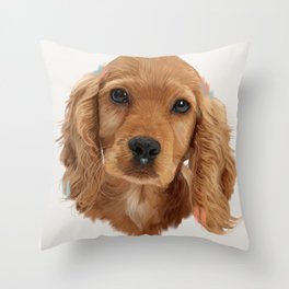 Golden Cocker Spaniel Pup Throw Pillow