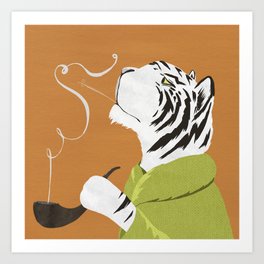 Smoking tiger Art Print