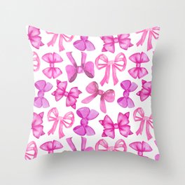 Coquette Bows - Pink Throw Pillow