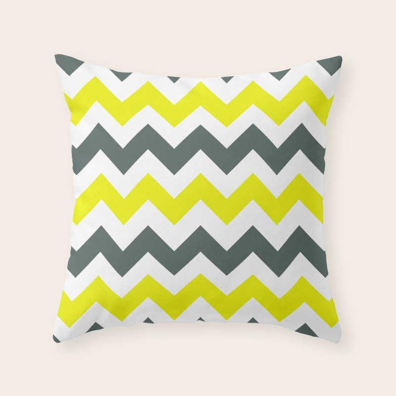 yellow chevron pillow