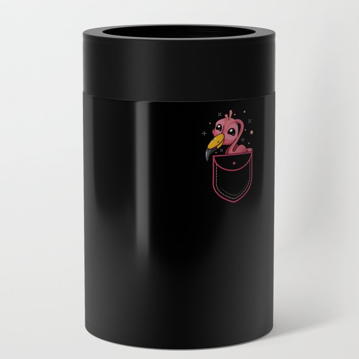 Kawaii Cute Flamingo In Pocket Can Cooler