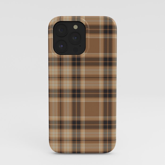 Brown Ombre Plaid Tartan Textured Pattern iPhone Case