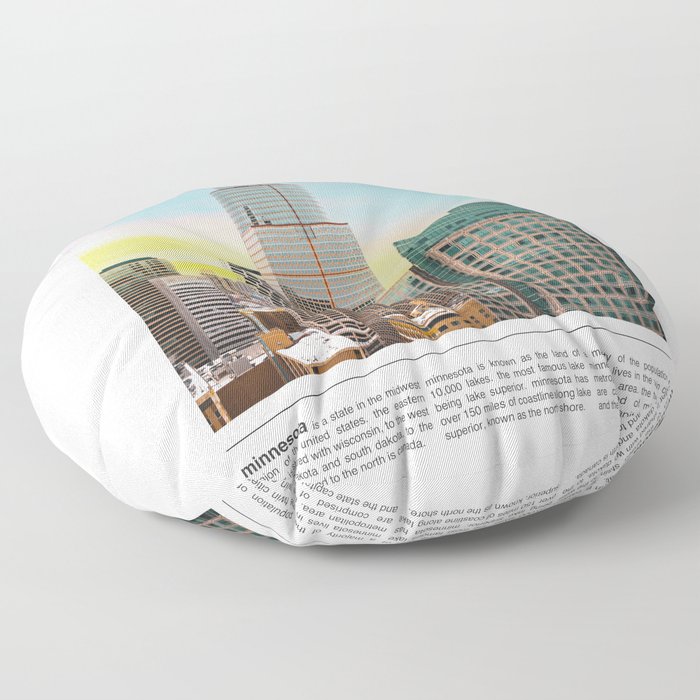 Minneapolis Skyline Architecture | Photography Minimalism Floor Pillow