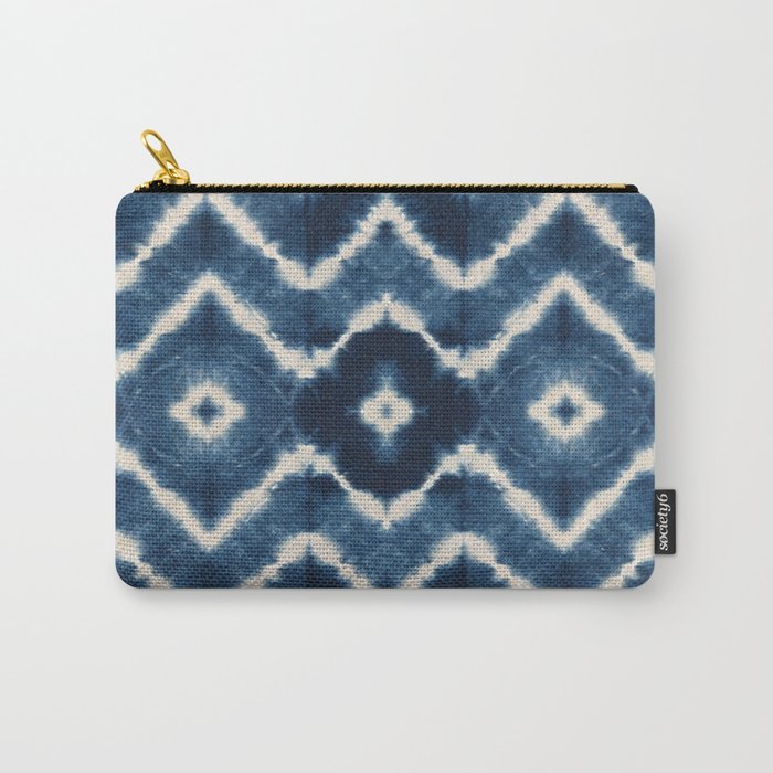 Shibori, tie dye, chevron print Carry-All Pouch