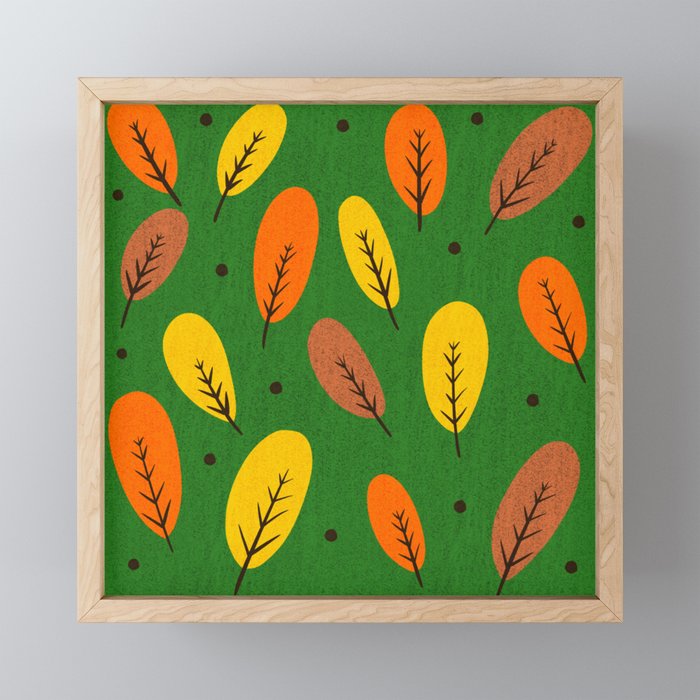 Pumpkin Patch Pattern 6 Framed Mini Art Print