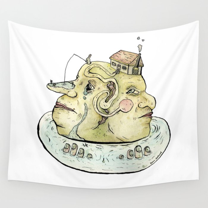The Two-Faced Rock Wall Tapestry
