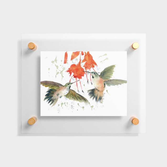 Hummingbird Watercolor Floating Acrylic Print