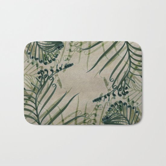 Cycas Leaves Abstract Bath Mat