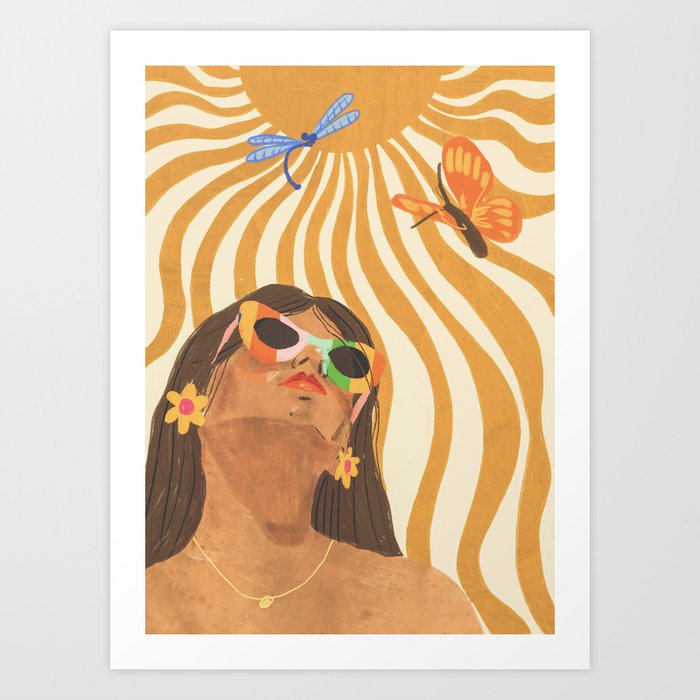 Sun woman Art Print