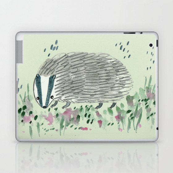 Badger in Grass Laptop & iPad Skin