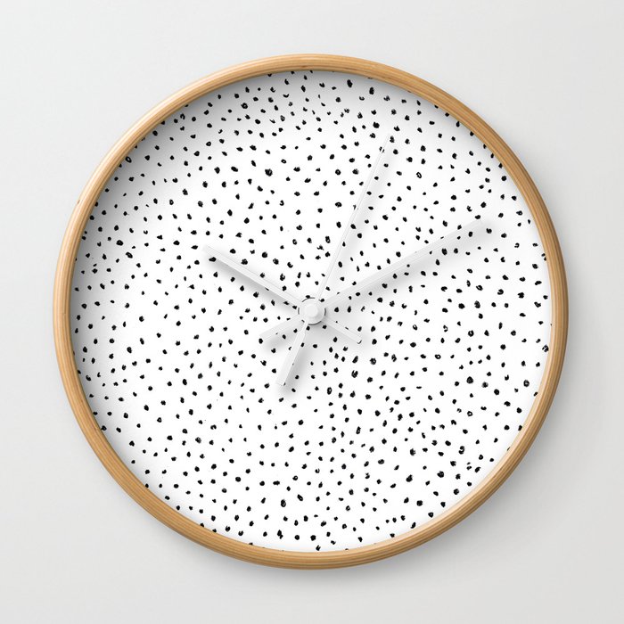 Dotted White & Black Wall Clock