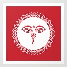 Swayambhu Eyes Art Print