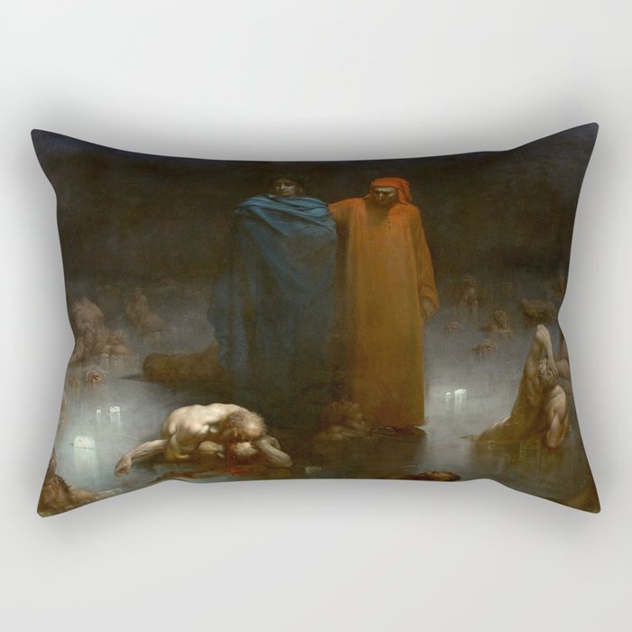 Gustave Doré - Dante And Virgil In The Ninth Circle Of Hell Rectangular Pillow