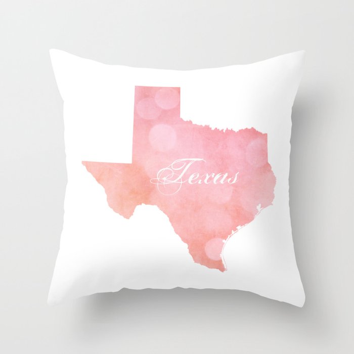 Texas Pink and Coral Bokeh Throw Pillow