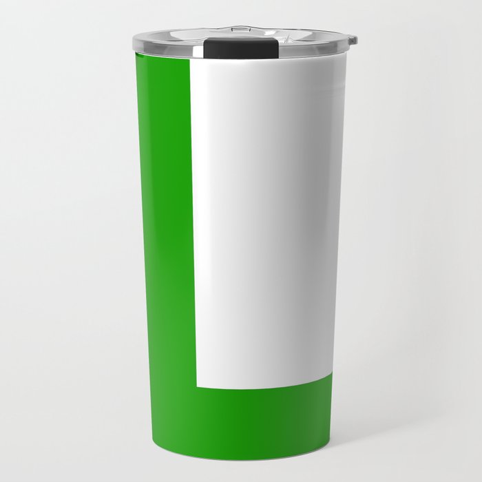 Letter L (Green & White) Travel Mug