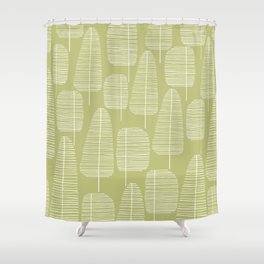 Mid Century Trees 01 Shower Curtain