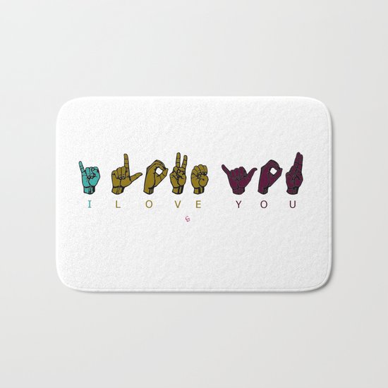 Sign Language I LOVE YOU Bath Mat