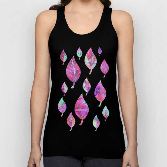 Pink Leaves Unisex Tank Top