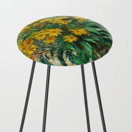 Claude Monet - Jerusalem Artichoke Flowers Counter Stool