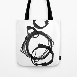 Black Ink Geometric Abstract Painting Rings 3 Tote Bag