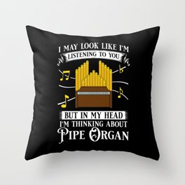 Pipe Organ Piano Organist Instrument Music Throw Pillow