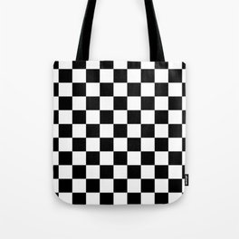 Black And White Checkered Flag Pattern Tote Bag