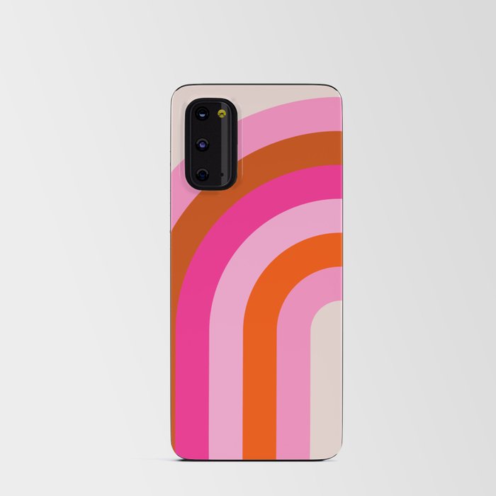 Retro Rainbow Pink And Orange Print Abstract Arch Android Card Case