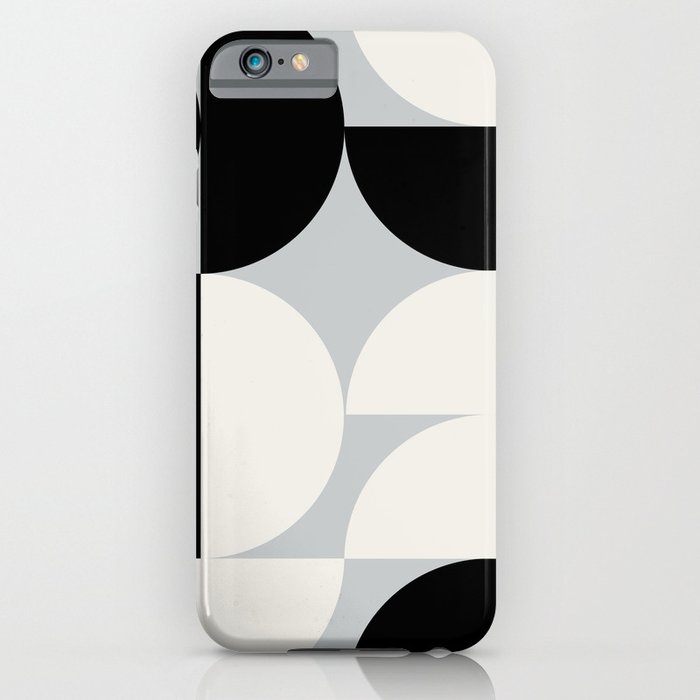 Abstraction_NEW_SHAPE_BLACK_WHITE_POP_ART_0905A iPhone Case