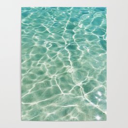 Clear Aqua Blue Ocean Water Poster