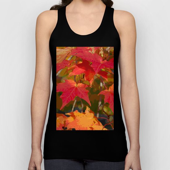 Fiery Autumn Maple Leaves 4966 Unisex Tank Top
