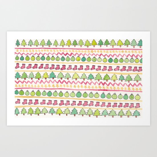 Christmas Pattern Art Print