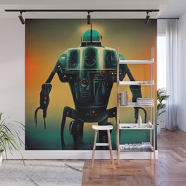 Retro-Futurist Robot Wall Mural
