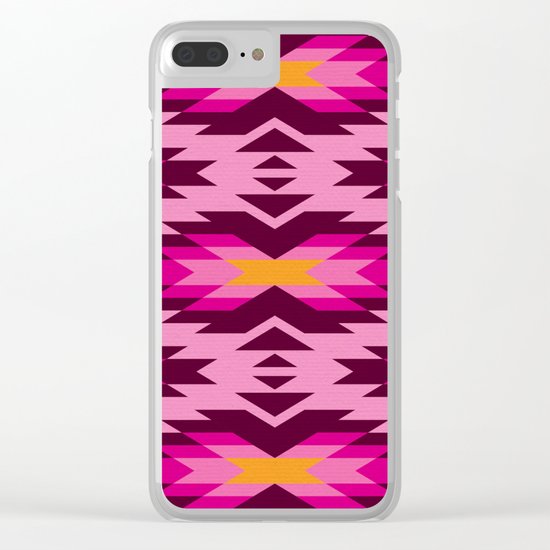 Tribal pattern - pink Clear iPhone Case