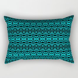 Abstract Pattern Dividers 07 in Turquoise Black Rectangular Pillow