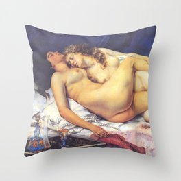 The Sleepers - Gustave Courbet Throw Pillow