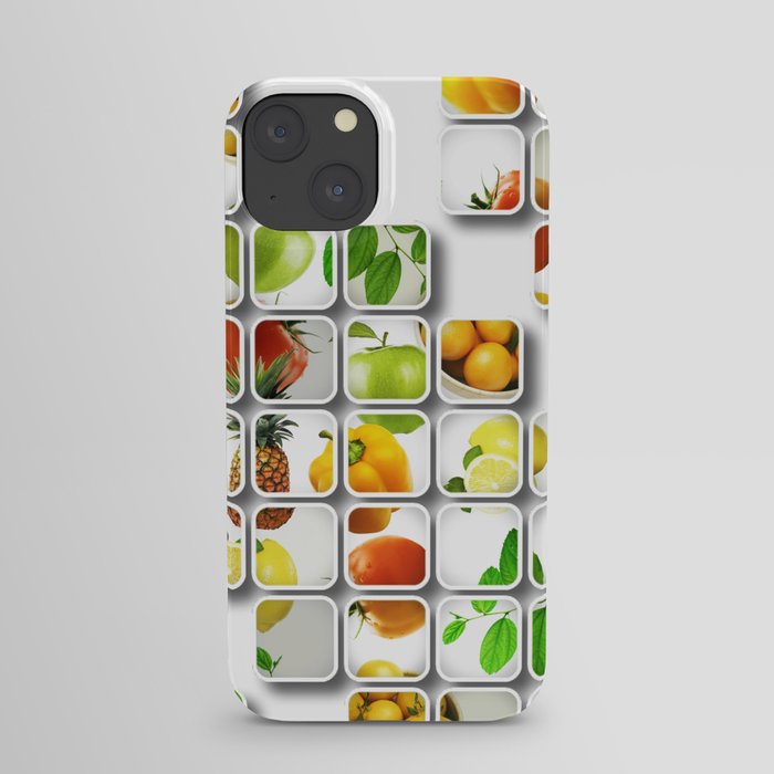 Fruit and Vegetable Grid iPhone Case