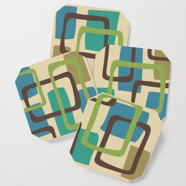 Mid Century Modern Overlapping Squares Pattern 125 Coaster