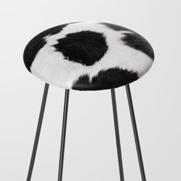 Black And White Farmhouse Cowhide Spots Counter Stool