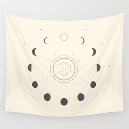 Moon Phases Light Wall Tapestry