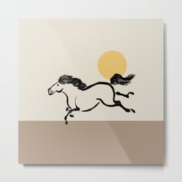 Wild Horse Simple Illustration  Metal Print