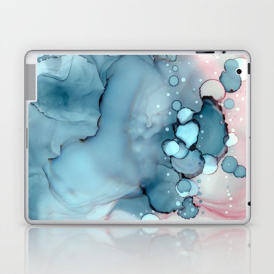 Becoming Abstract Painting Pink Blue Laptop & iPad Skin