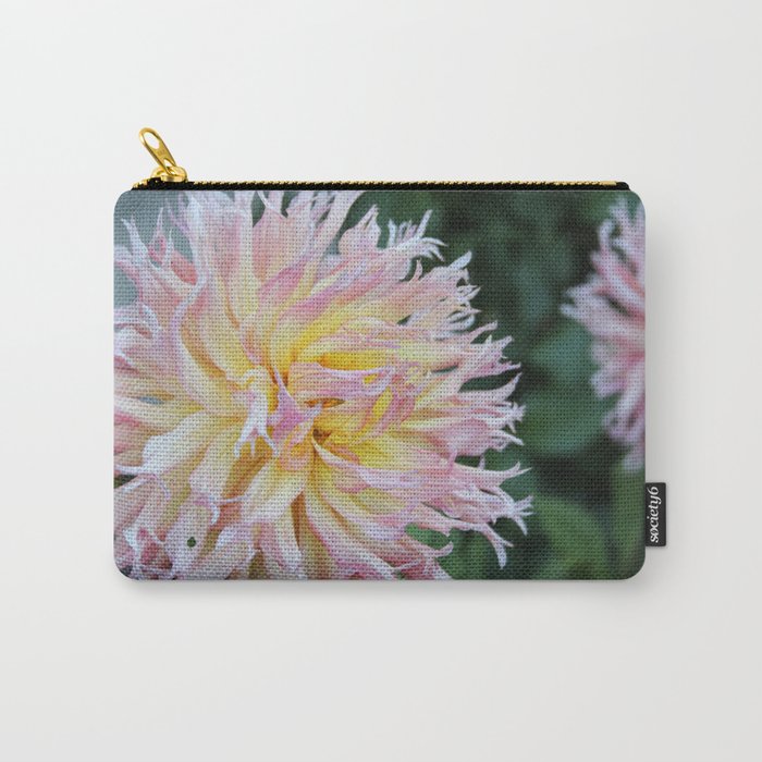 Dahlia Pink and Yellow Flower Picture Carry-All Pouch
