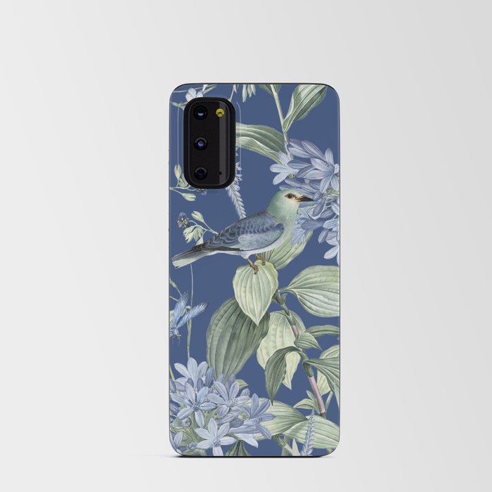 Exotic Wildlife Garden on Blue Android Card Case