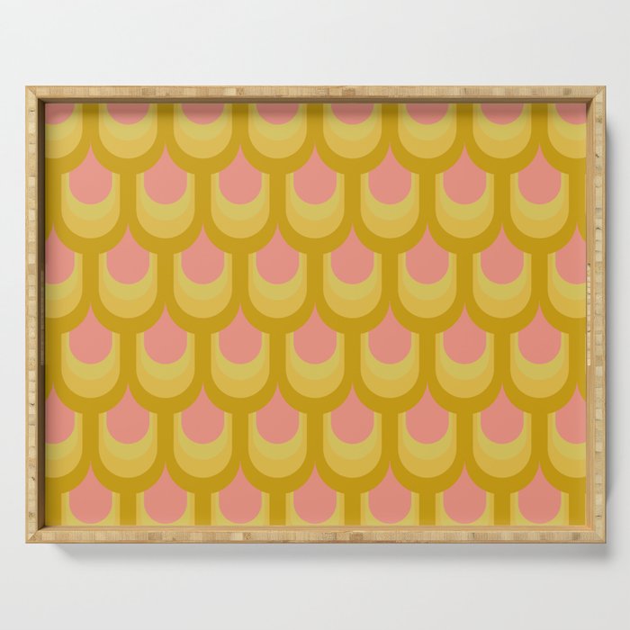 Mod retro aesthetic on Soft yellow color pallet Serving Tray