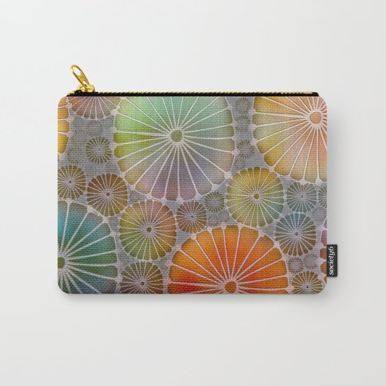 Abstract Floral Circles 4 Carry-All Pouch