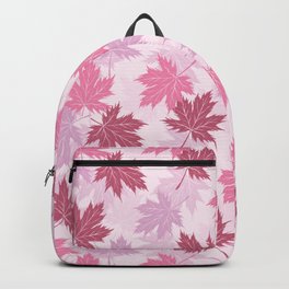 Pink Abstract Autumn Leaves Pattern. Digital illustration background. Backpack