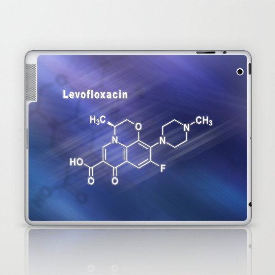 Levofloxacin antibiotic drug, Structural chemical formula Laptop & iPad Skin