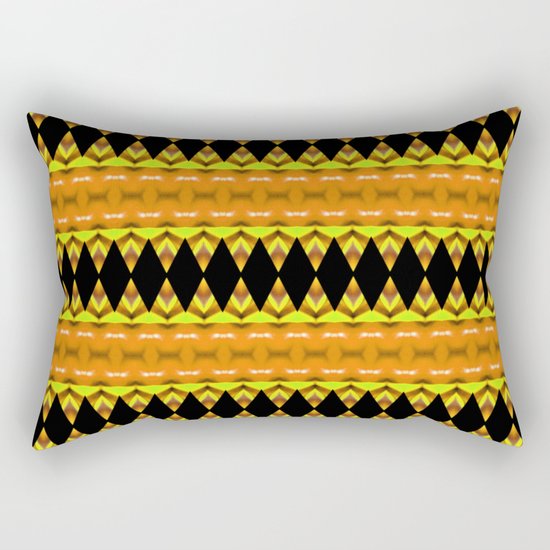 Black Diamonds on Orange Rectangular Pillow