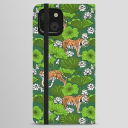 Tigers in the white lotus pond iPhone Wallet Case