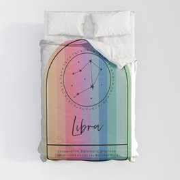Libra Zodiac | Rainbow Stripe Duvet Cover